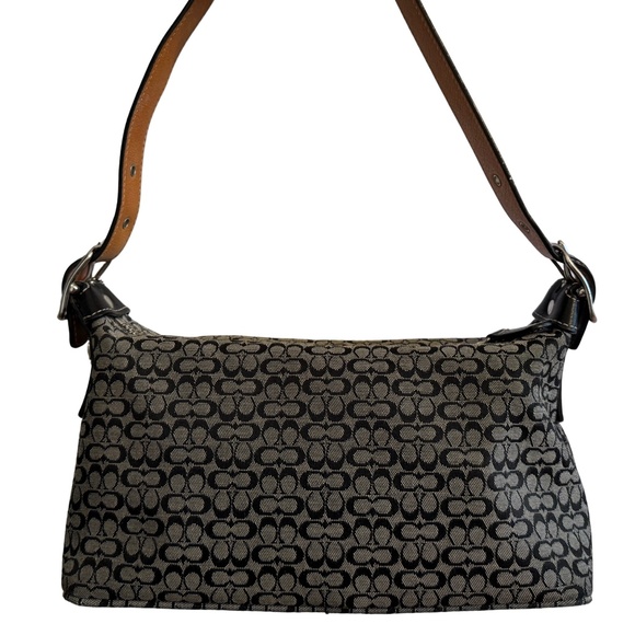Vintage & Pristine Coach Signature Jacquard Demi Bag in Black & Grey - Picture 2 of 11